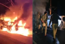 கார் டிரைவர் உயிரோடு கருகி பலி