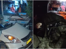 கார் மீது மோதியபஸ் – 3 பேர் சாவு