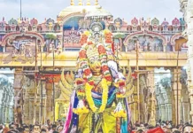 ஸ்ரீரங்கம் தை தேர் உற்சவம்: தங்க கருட வாகனத்தில் சேவைசாதித்த நம்பெருமாள்