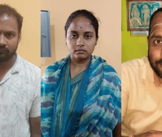 பூஜாரி கணவனை கள்ளக்காதலனுடன் சேர்ந்து கொன்ற மனைவி கைது