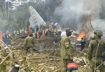 ராணுவ விமானம் விபத்து – 34 பேர் பலி