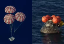 நிலவை ஆய்வு செய்துவிட்டு வெற்றிகரமாக தரையிறங்கிய நாசா வீரர்கள்