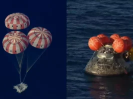 நிலவை ஆய்வு செய்துவிட்டு வெற்றிகரமாக தரையிறங்கிய நாசா வீரர்கள்