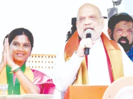 திமுக, காங்கிரஸ் சதிச் செயலை அனுமதிக்க மாட்டேன்: ஈரோட்டில் அமித்ஷா ஆவேசம்