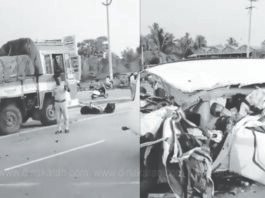 லாரி மீது கார் மோதியதில் இருவர் உயிரிழப்பு