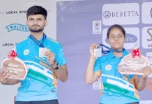துப்பாக்கிச் சுடுதலில் இந்திய ஜோடிக்கு வெள்ளி
