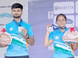 துப்பாக்கிச் சுடுதலில் இந்திய ஜோடிக்கு வெள்ளி