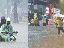 மும்பை தத்தளிப்பு – தாதர் ரயில் நிலையத்தை சூழ்ந்த மழை நீர்