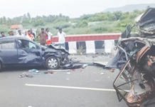 மதுரை மேலூர் அருகே விபத்தில் குழந்தை உள்பட ஐந்து பேர் பலி