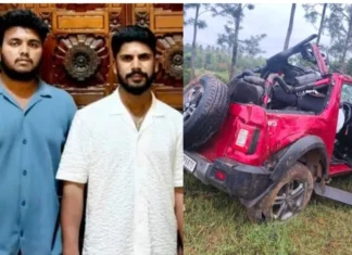 கார் கவிழ்ந்து விபத்து: இருவர் பலி, மூவர் காயம்