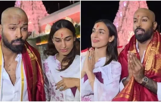 மொட்டையடித்து காணிப்பை செலுத்திய ஹர்திக் பாண்டியா