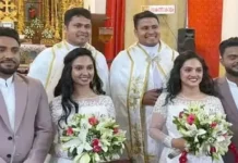 கேரளாவில் இரட்டைச் சகோதரிகளைத் திருமணம் செய்த இரட்டையர்
