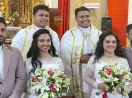 கேரளாவில் இரட்டைச் சகோதரிகளைத் திருமணம் செய்த இரட்டையர்