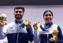 10 மீட்டர் ஏர் பிஸ்டல் கலப்பு பிரிவில் இந்தியாவுக்கு 2-வது தங்கப் பதக்கம்