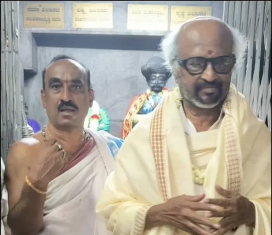 மைசூர் ஸ்ரீ சாமுண்டேஸ்வரி அம்மன் கோவிலில் சாமி தரிசனம் செய்த ரஜினி