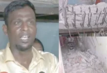 பட்டினப்பாக்கம் குடியிருப்பில் படிக்கட்டு இடிந்து விபத்து