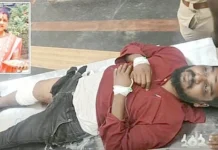 பெண் ஊழியருக்கு தீ வைத்தவர் காலில் சுட்டுப்பிடிப்பு