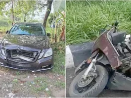 சிறுவன் ஓட்டிய கார் மோதி ஒருவர் பலி