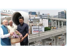 மெட்ரோ ரெயிலில் முதல்வர் விஜய் பிரதமர் மோடி ஒன்றாக பயணம்